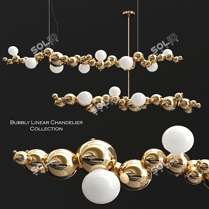 Sparkling Linear Chandelier Collection 3D model image 1