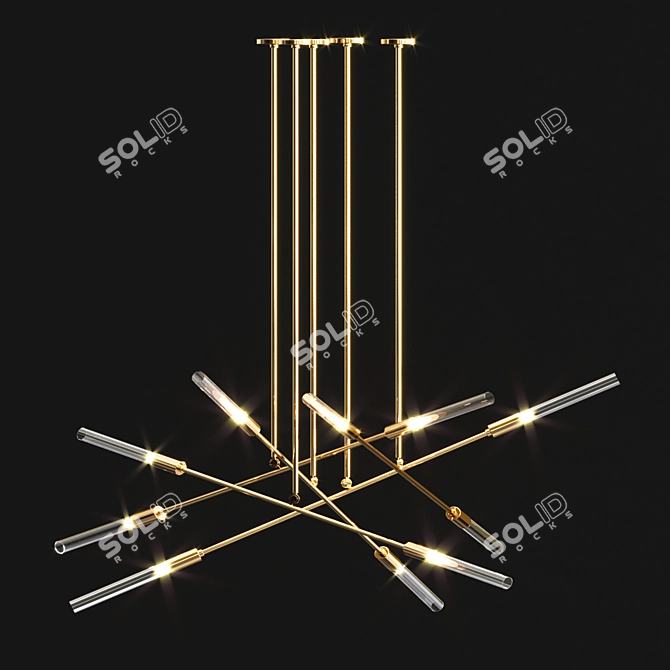 Modern Luxe Gold Chandelier 3D model image 1