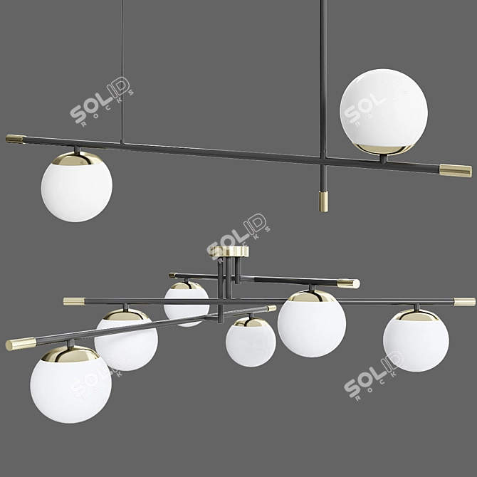 Vintage Pendant Ceiling Lamp 3D model image 1
