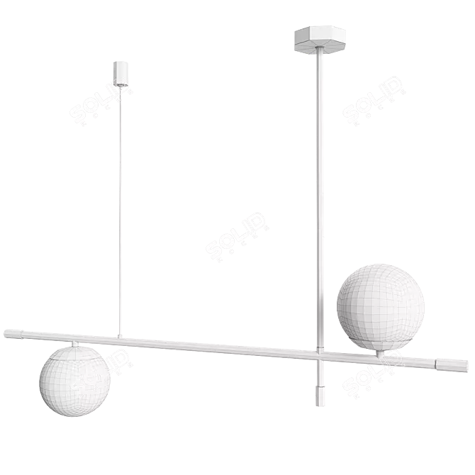 Vintage Pendant Ceiling Lamp 3D model image 4