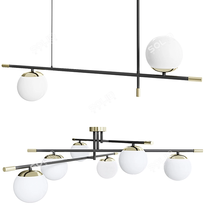 Vintage Pendant Ceiling Lamp 3D model image 5