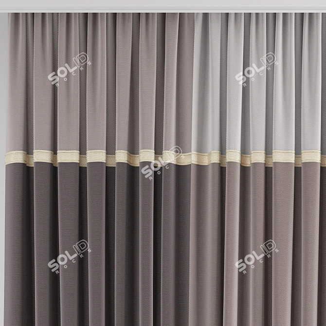 Polygonal Model Curtain Set 3D model image 2