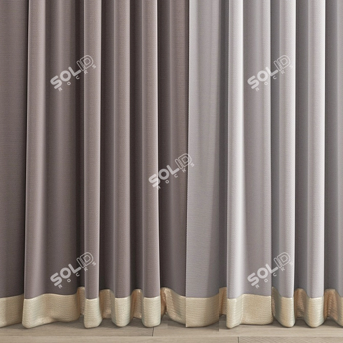 Polygonal Model Curtain Set 3D model image 3