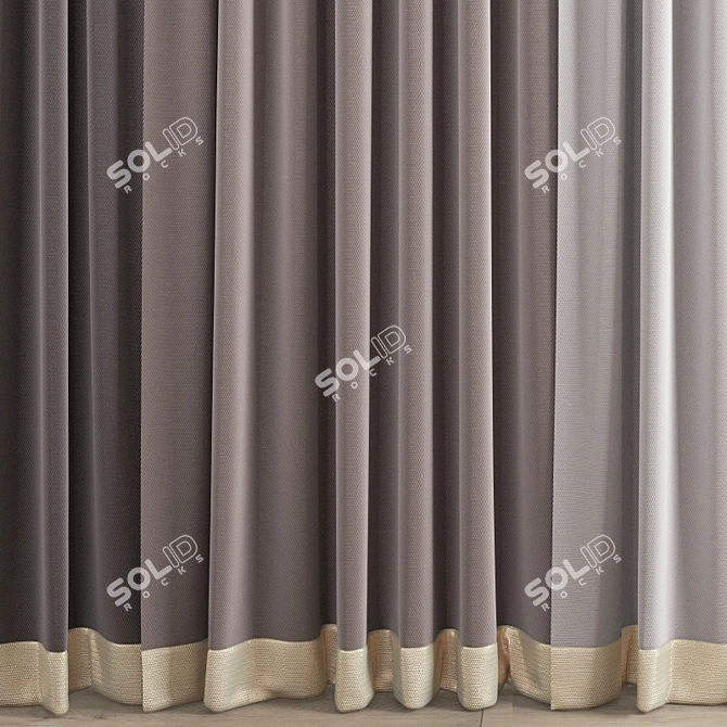 Polygonal Model Curtain Set 3D model image 6