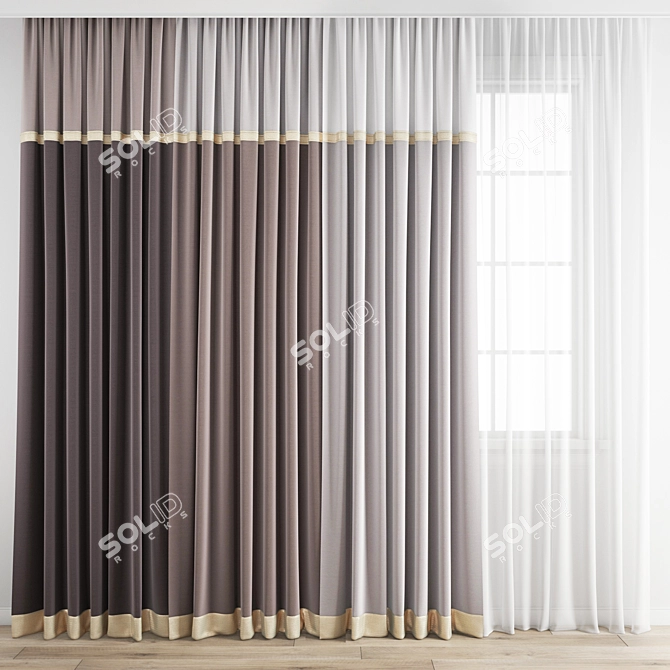 Polygonal Model Curtain Set 3D model image 9