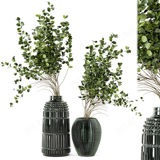 Handmade Glass Pot Indoor Plants 3D model image 1