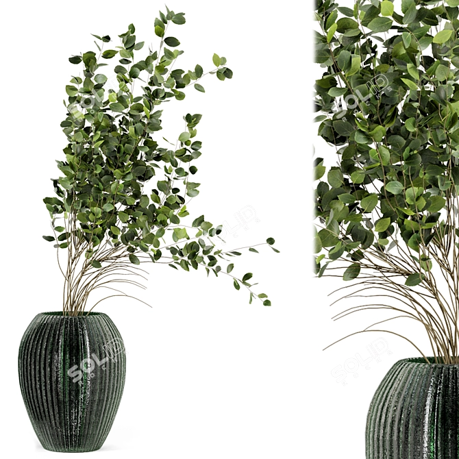 Handmade Glass Pot Indoor Plants 3D model image 2