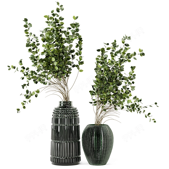 Handmade Glass Pot Indoor Plants 3D model image 6