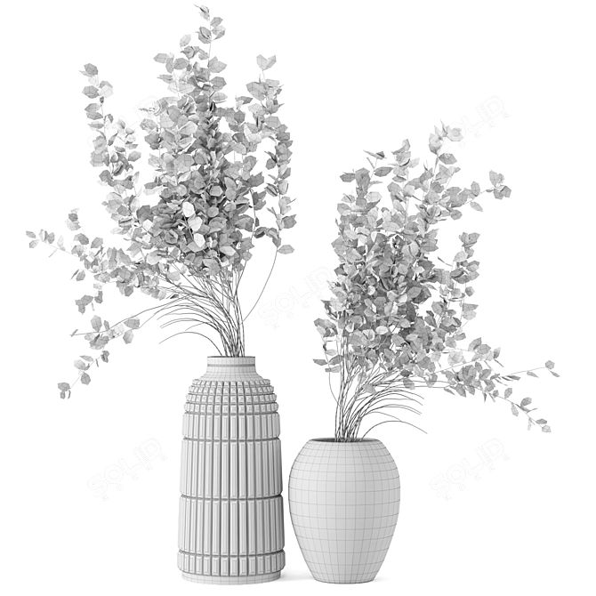 Handmade Glass Pot Indoor Plants 3D model image 7