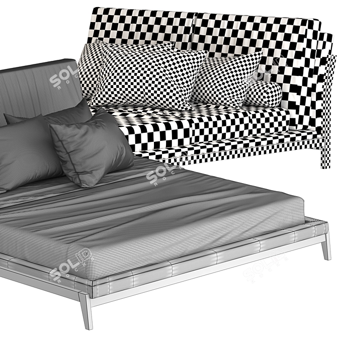 Ultra-Luxe Bed 02 with V-Ray 3D model image 3