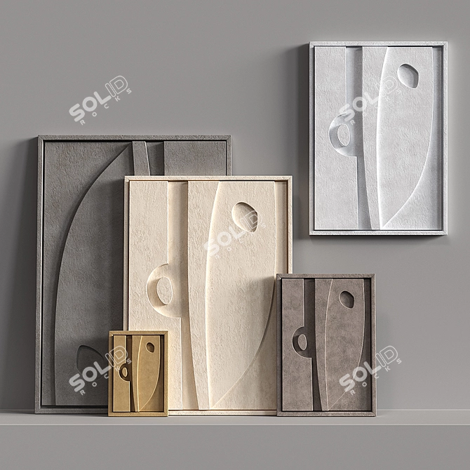 Title: Relief Shadows Wall Art 3D model image 4