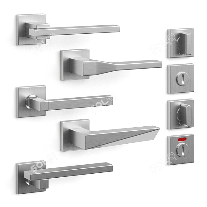 Elegant Olivari Door Handles 3D model image 2