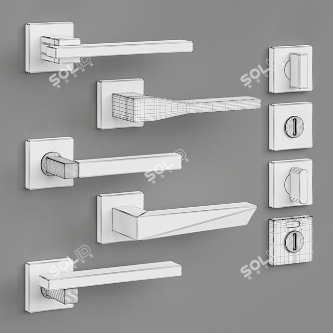 Elegant Olivari Door Handles 3D model image 4