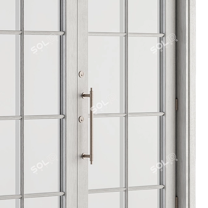 White Vintage Glass Door Set 3D model image 2