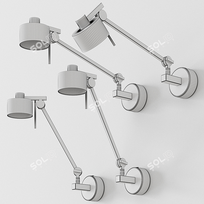 Elegant AX 20 AP GR Wall Lamp 3D model image 4