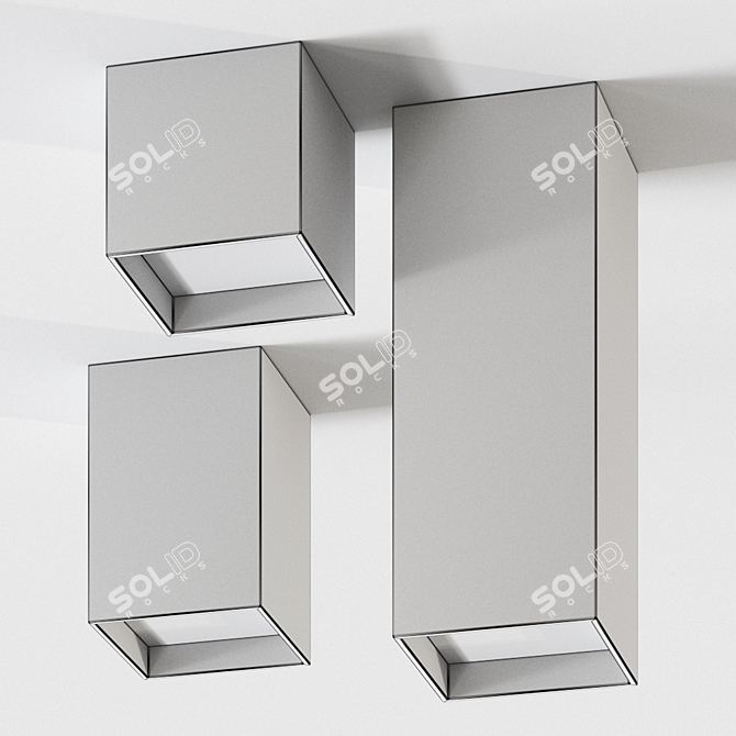 Simon Arch Surface Square Modular Ceiling Light 3D model image 2