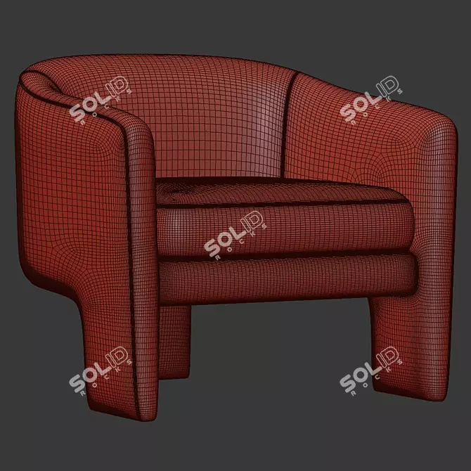 Effie Tripod Armchair: Sleek and Stylish Design 3D model image 5