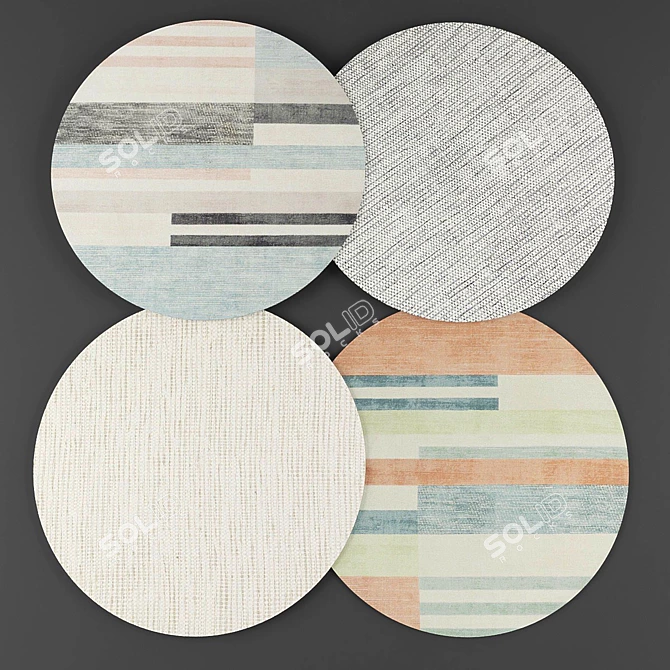 Modern Style Round Rugs 3D model image 1