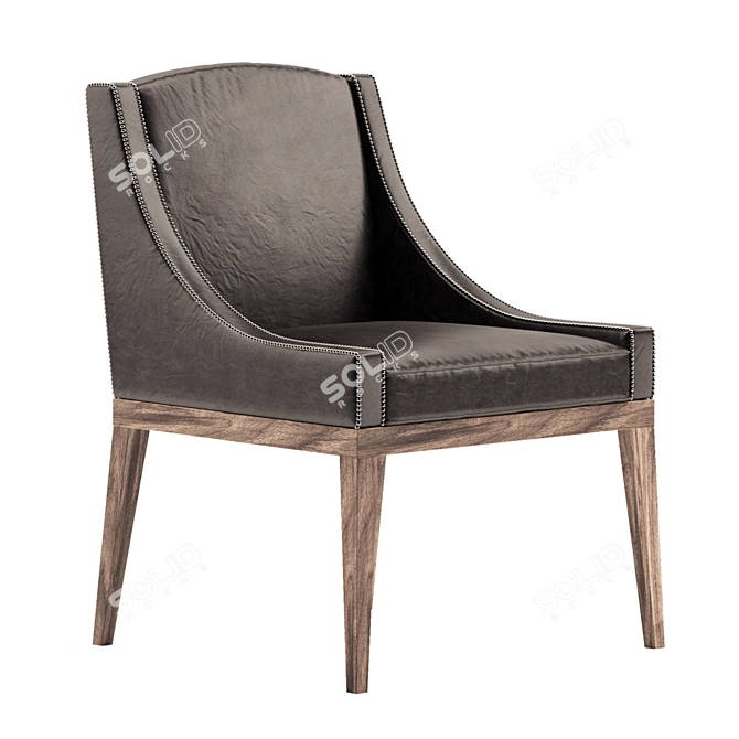 Luxury Stud Accent Chair | Ready-to-Render Model 3D model image 1