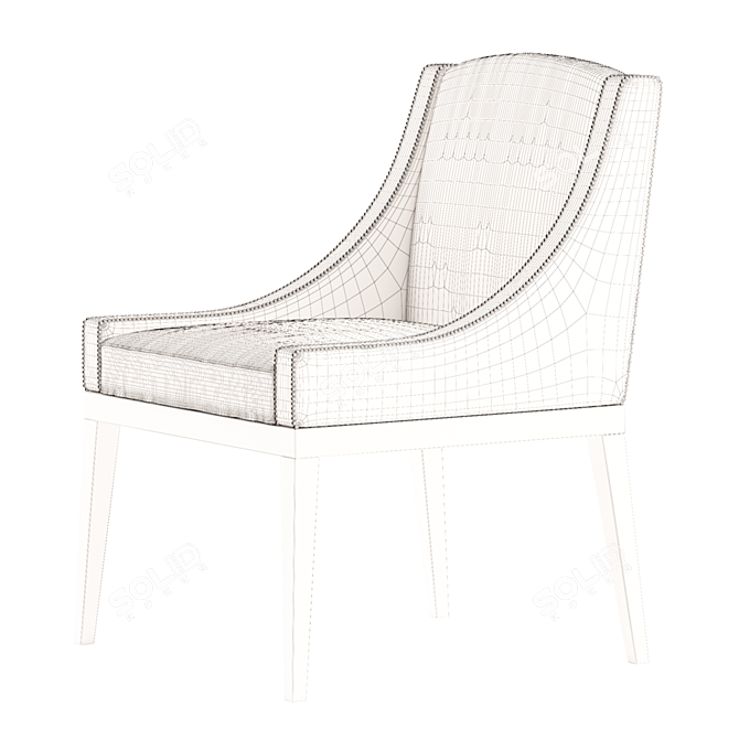 Luxury Stud Accent Chair | Ready-to-Render Model 3D model image 4