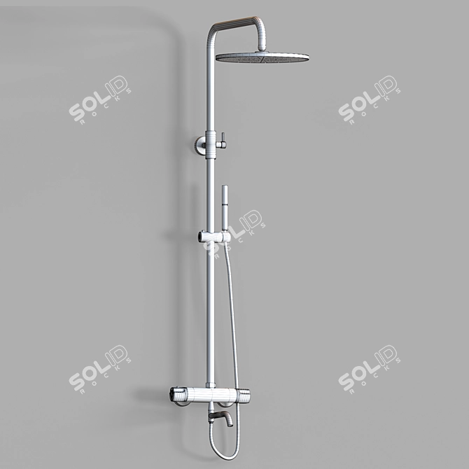 Adjustable Height Shower Bath System 3D model image 2