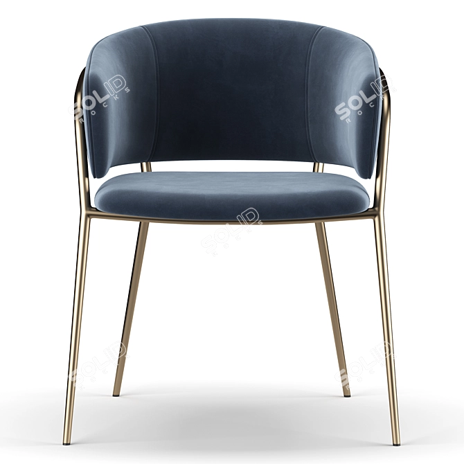 Elegant Amon Dining Chair 3D model image 3