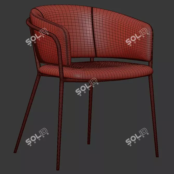 Elegant Amon Dining Chair 3D model image 5