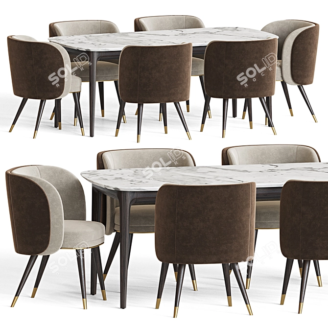 Elegant Dining Set 102: Stylish, Versatile, and Durable 3D model image 1