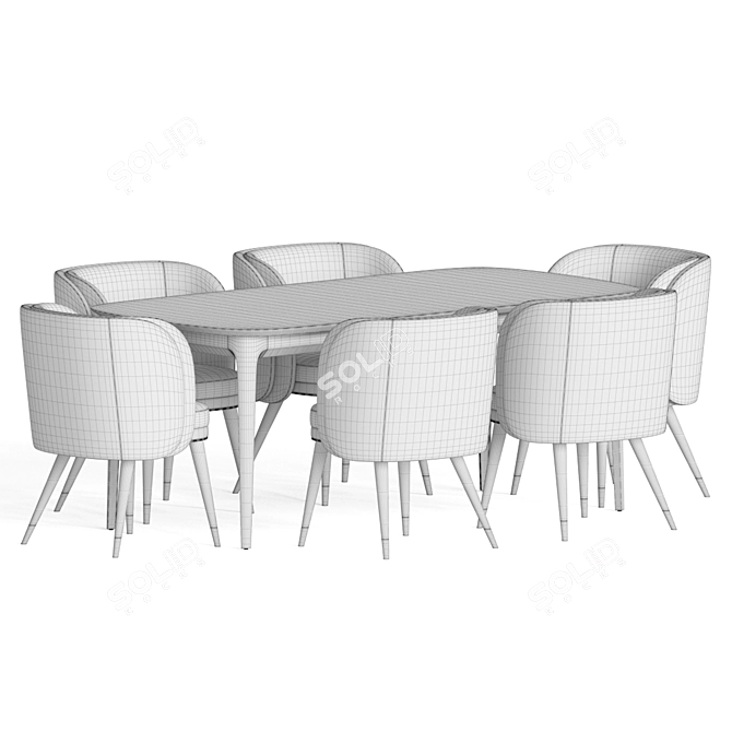 Elegant Dining Set 102: Stylish, Versatile, and Durable 3D model image 5