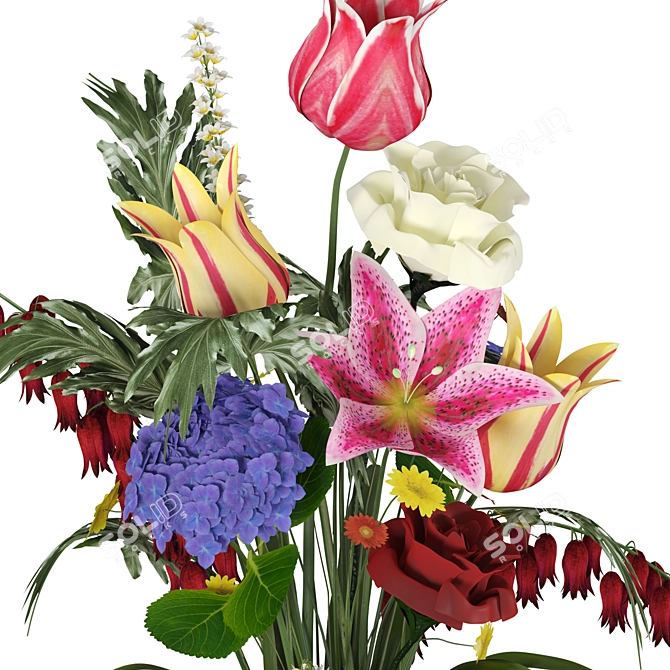 Spline-Edit Poly Flower Vase 3D model image 10