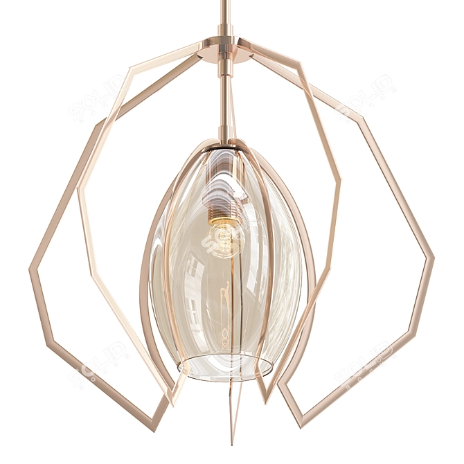 Colorful Glass Shade Pendant Light - PRIMROSE 2 3D model image 1