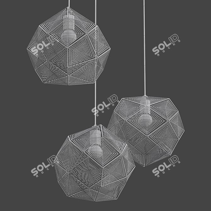 Elegant Geometric Pendant Light 3D model image 2