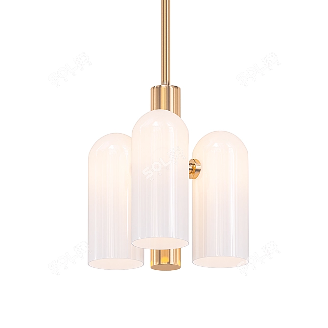 Schwung Brass Pendant Light Trio 3D model image 1