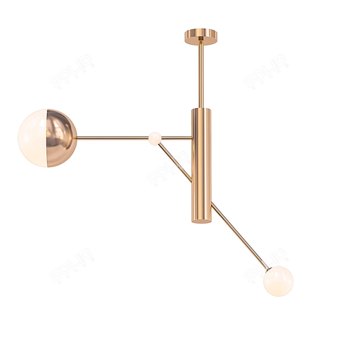  Brass Pole Dance Pendant Light 3D model image 1