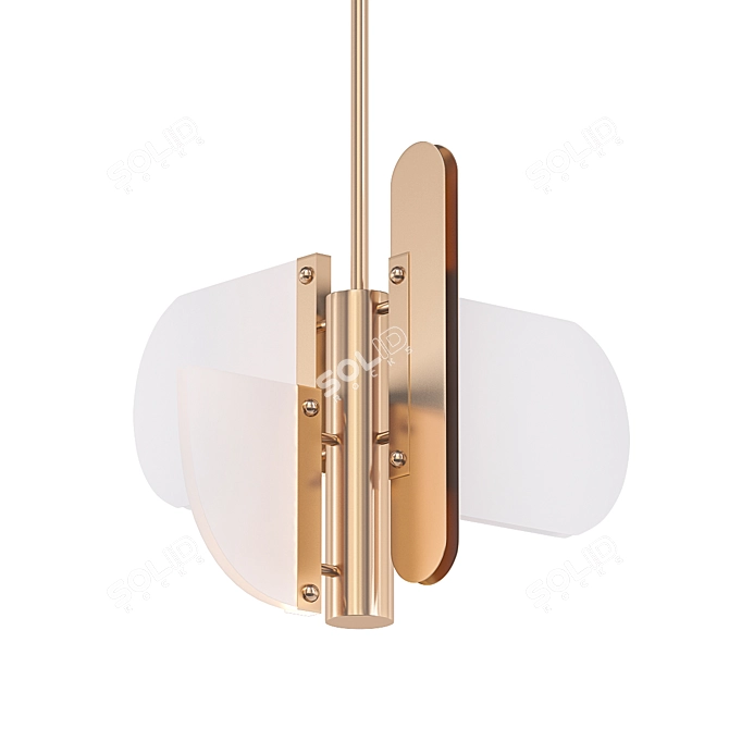 Brass Geometric Task Pendant: Modern Elegance 3D model image 1