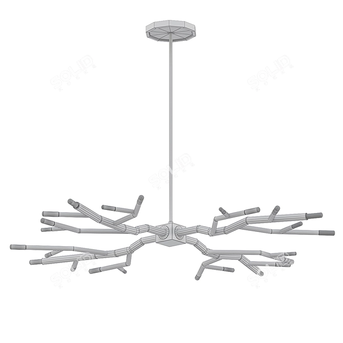 Elegant Rameau Circular Chandelier 3D model image 2