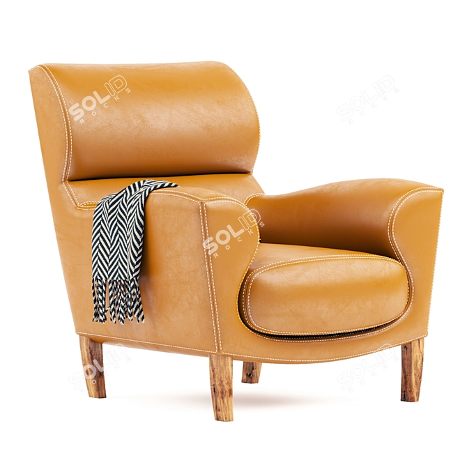 Luxury Leather Lounge Armchair 3D model image 1