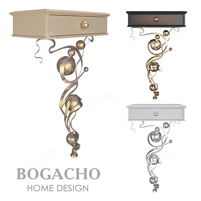 Heri OM Console: Elegant Steel and MDF Design 3D model image 1