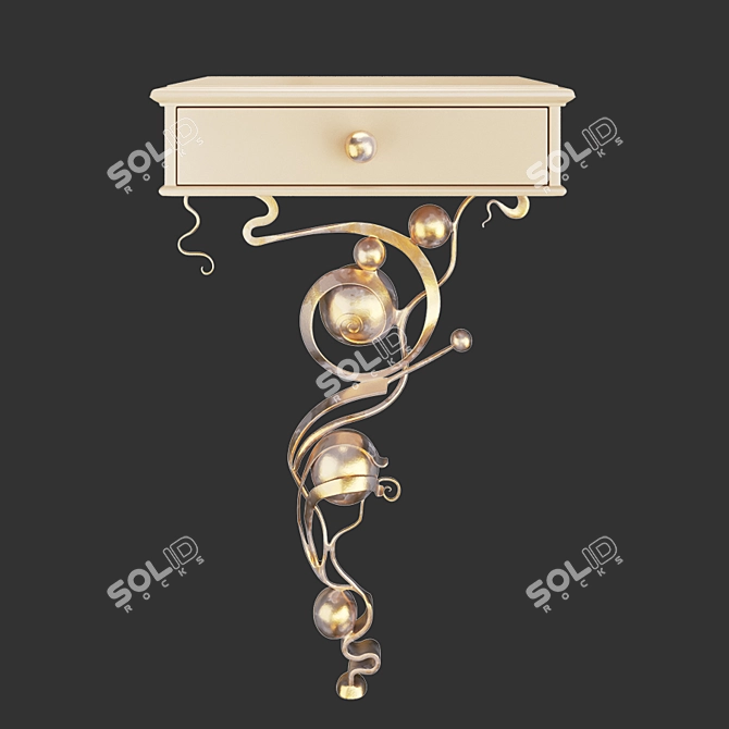 Heri OM Console: Elegant Steel and MDF Design 3D model image 2