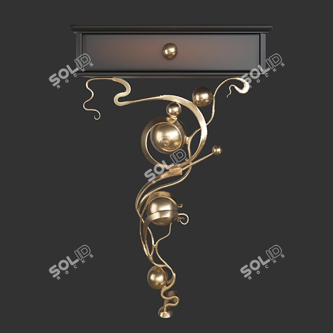 Heri OM Console: Elegant Steel and MDF Design 3D model image 3