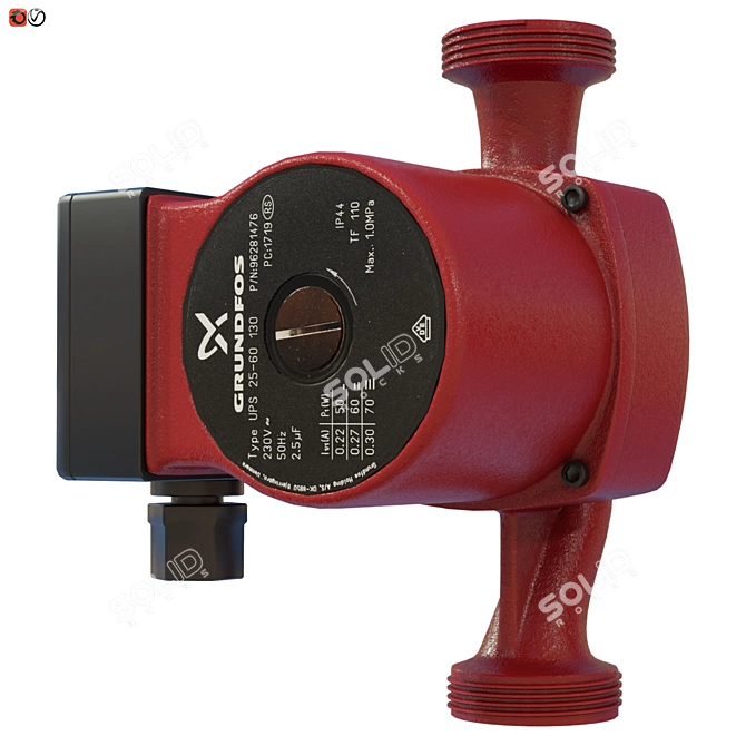 Efficient Grundfos Circulation Pump 3D model image 1