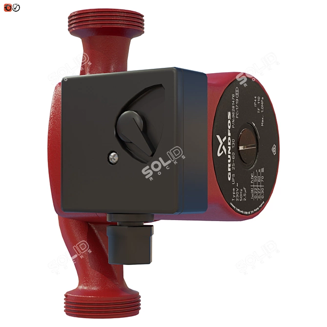 Efficient Grundfos Circulation Pump 3D model image 2