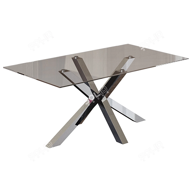 Transparent Glass Dining Table Arya 3D model image 1