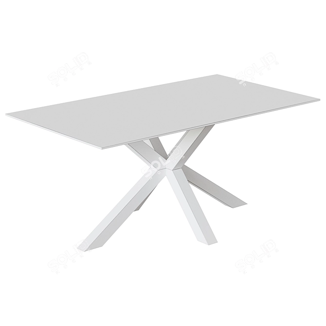 Transparent Glass Dining Table Arya 3D model image 2