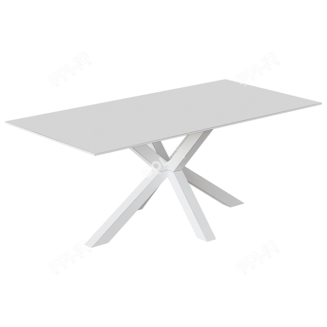 Modern Glass and Metal Table 3D model image 2