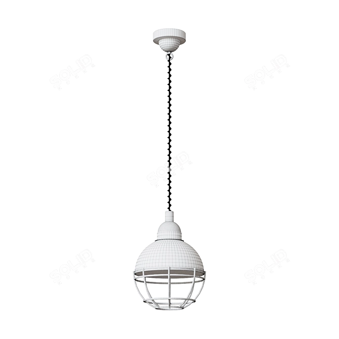 Elegant Black Pendant Lamp 3D model image 2