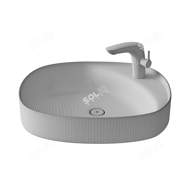 BEYOND REF: 3270B8000 Ceramic Basin 3D model image 2