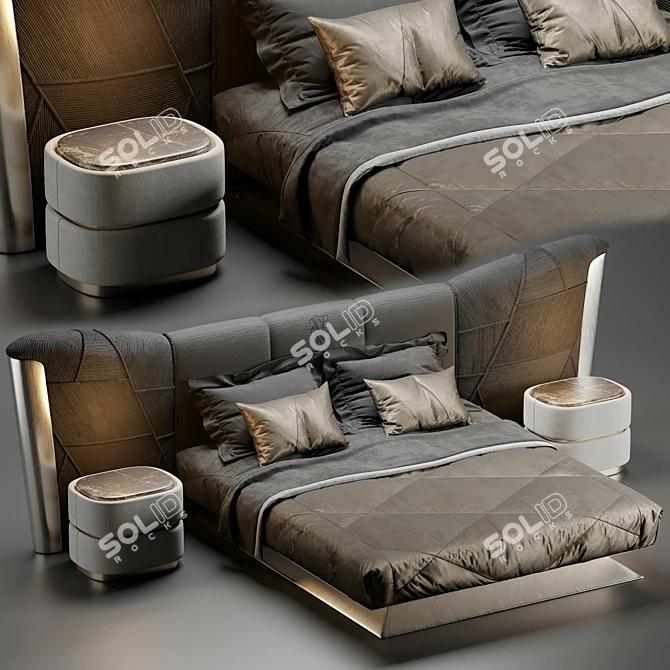 Luxury Plaza Bed: Visionnaire's Masterpiece 3D model image 3