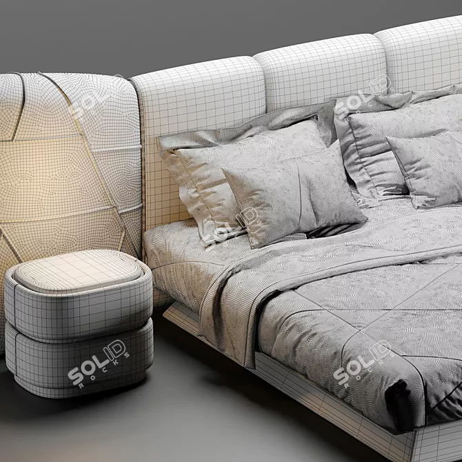 Luxury Plaza Bed: Visionnaire's Masterpiece 3D model image 4