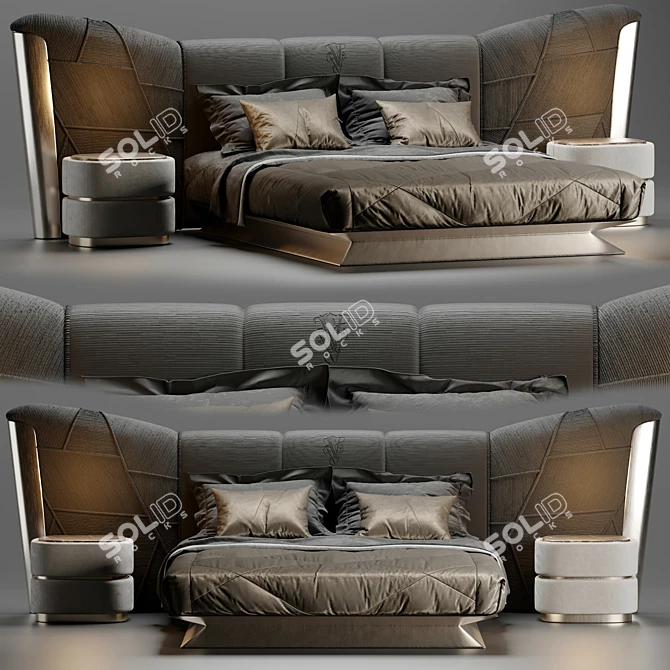 Luxury Plaza Bed: Visionnaire's Masterpiece 3D model image 6